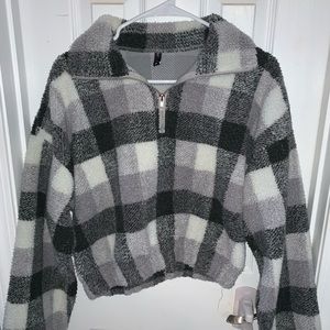 ⚡️ZAFUL cropped sweater quarter zip